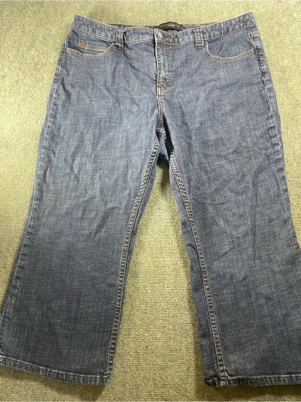 Venezia Dark Blue Wide-Leg Cropped Jeans